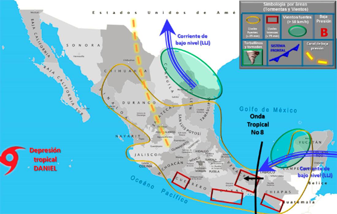 Tormenta Daniel Se Degrada A Baja Presi N Remanente En El Pac Fico