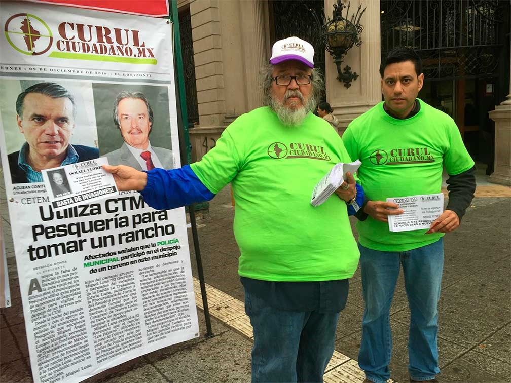 Protestan contra invasiones de terrenos de familiares de Edwin Luna