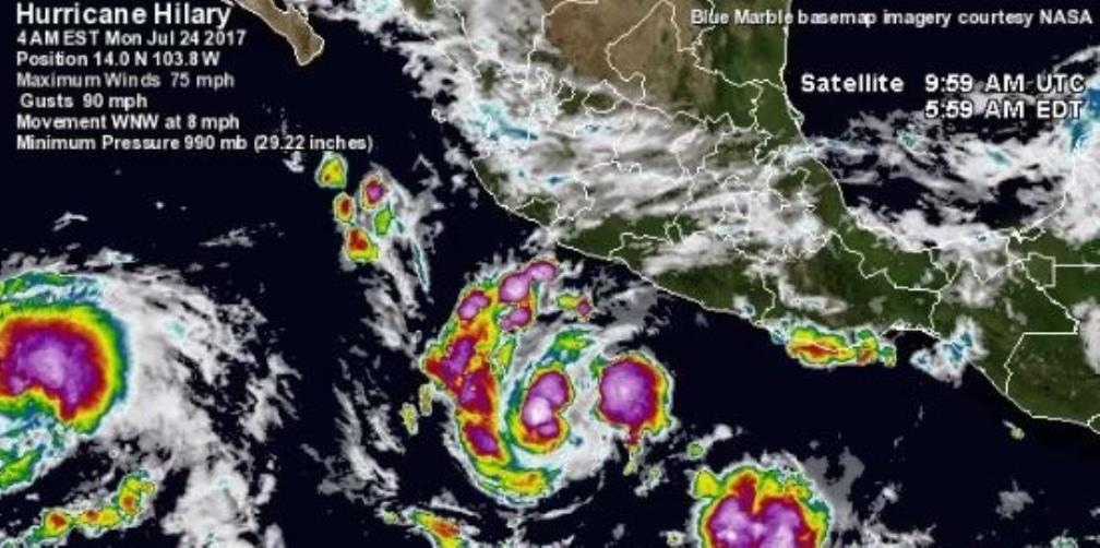 Se convierte Hilary en huracán categoría 1