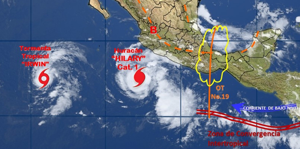 Huracán Hilary cobra fuerza pero lejos de la costa mexicana