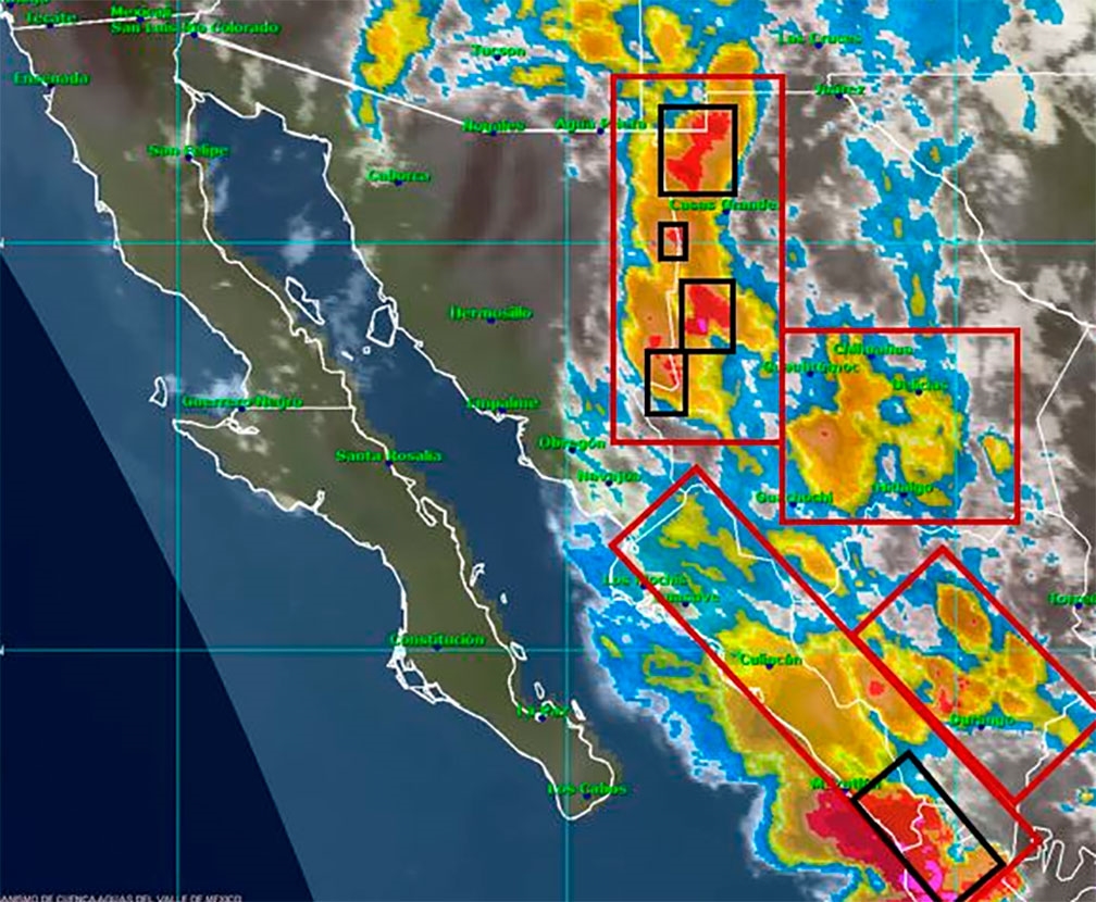 Prevalecen tormentas nocturnas locales en 14 estados del país