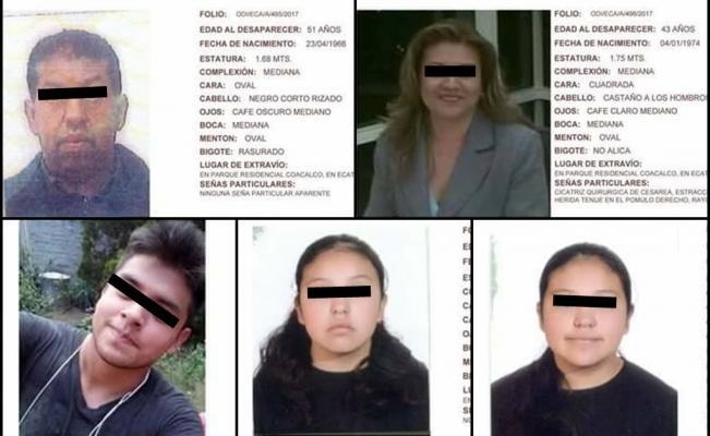 Autoridades indagan homicidio de una familia en el Estado de México