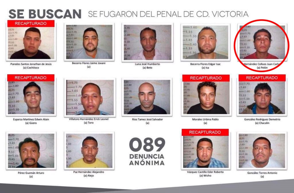 Recapturan a otro reo fugado de penal de Ciudad Victoria; continúan prófugos 6