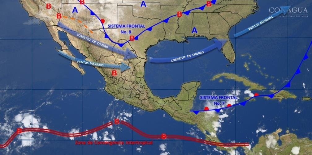 Frente frío número 8 se extenderá sobre el noreste del país