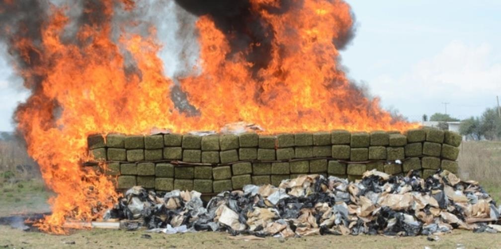 Incineran más de 5 toneladas de droga en Coahuila