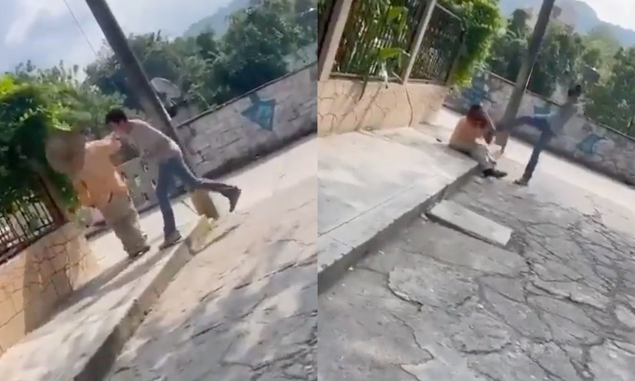 Hijos de expolíticos golpean brutalmente a anciano por reto
