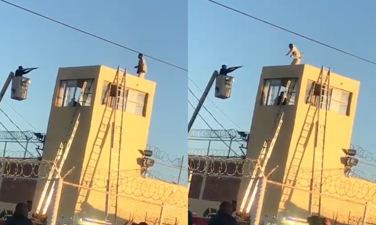 Reo salta al vacío para escapar y cae dentro del penal