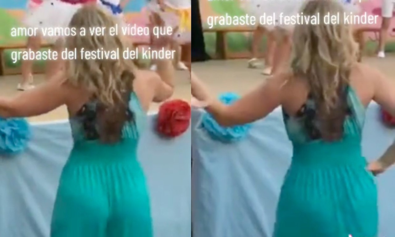 Video: Maestra de kínder se roba la atención en festival