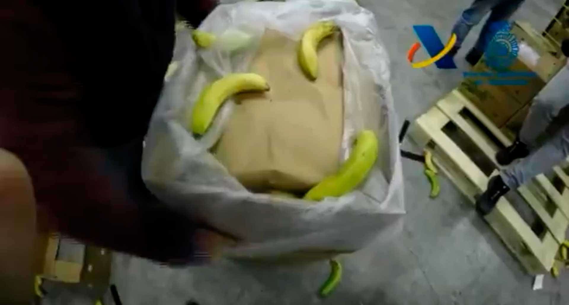 Localizan casi 9 toneladas de cocaína en cargamento de plátanos en España
