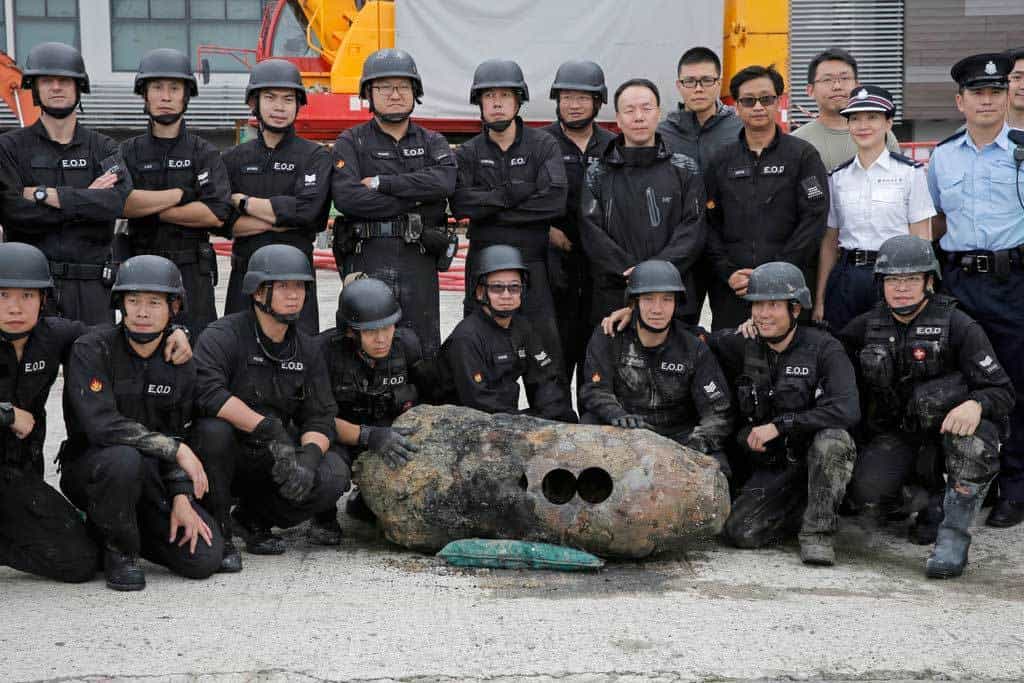 Tras 20 horas desactivan bomba de la Segunda Guerra Mundial en Hong Kong