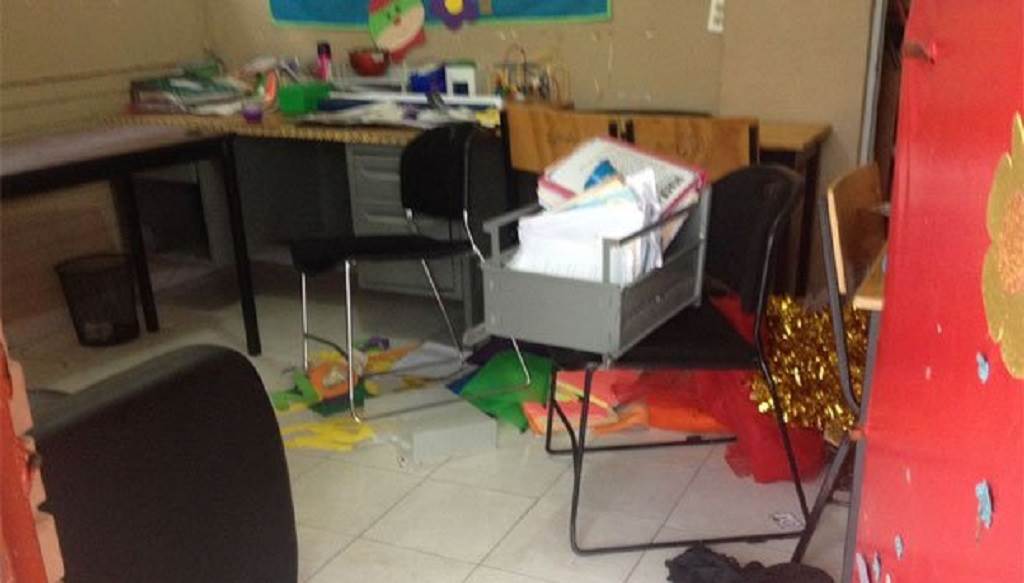 Roban escuela y no dejan nada