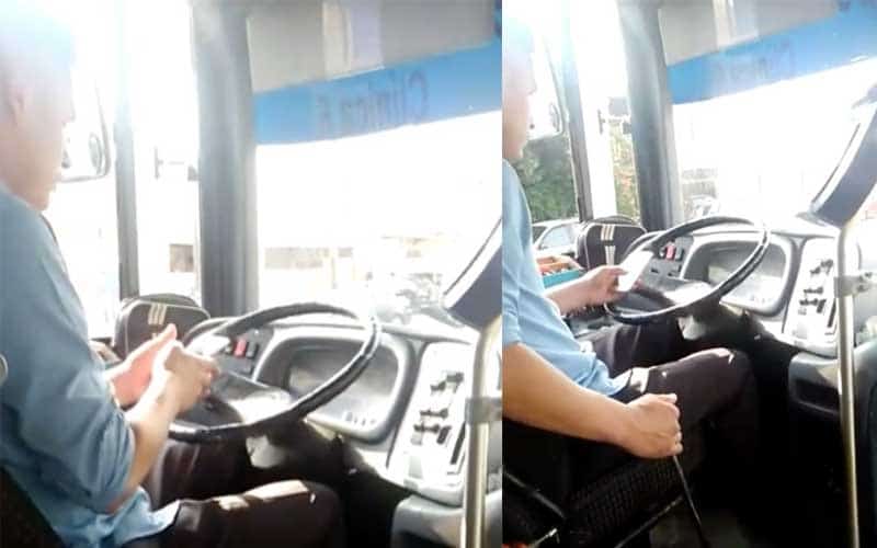 Exponen a chofer de ruta 134 al volante y con el celular
