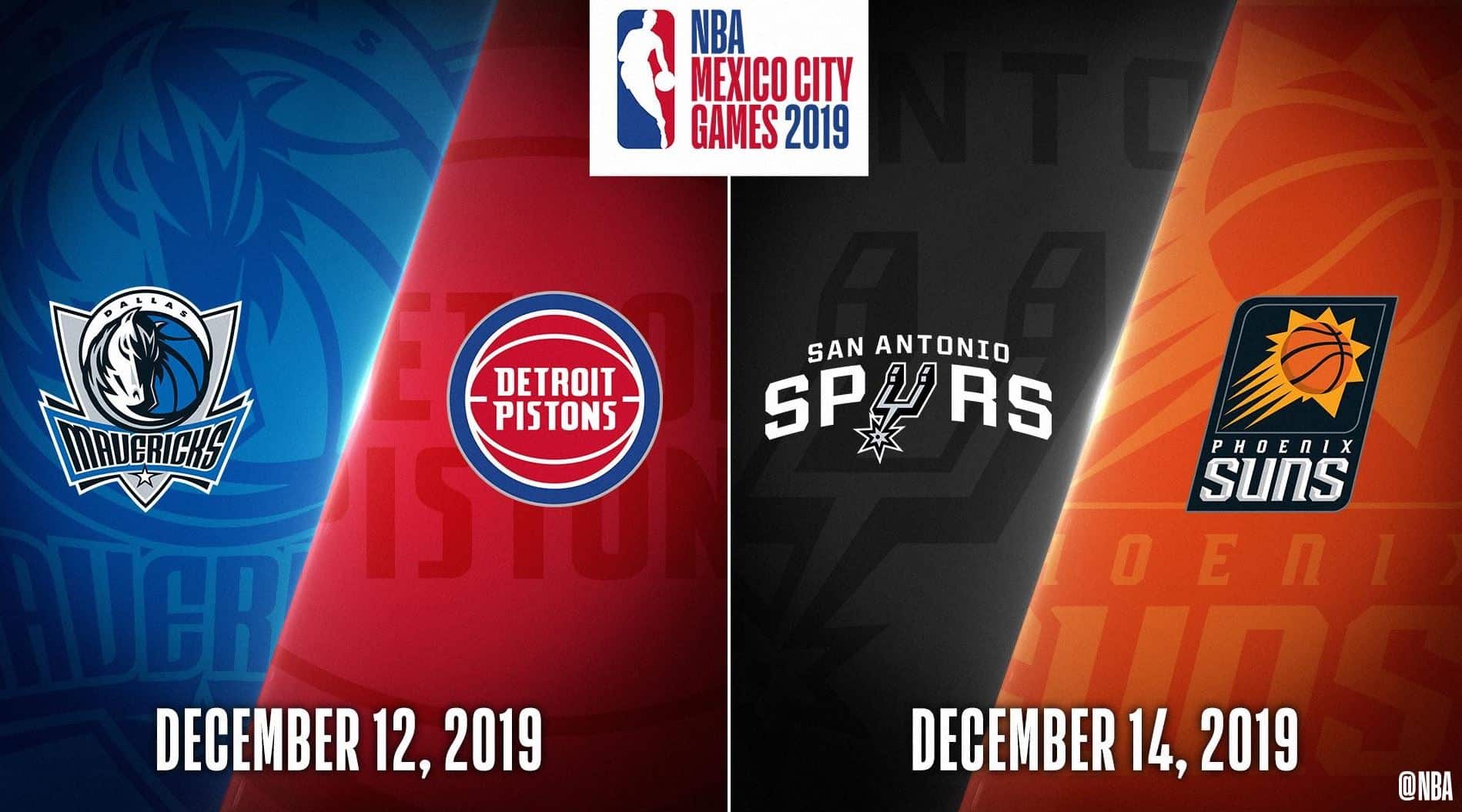 Mavericks-Pistons y Suns-Spurs jugarán en la Arena Ciudad México