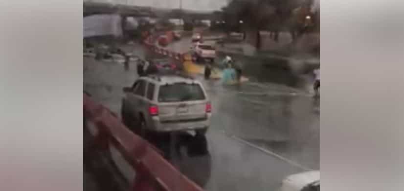 Inundación arruina la fiesta de una quinceañera en Monterrey