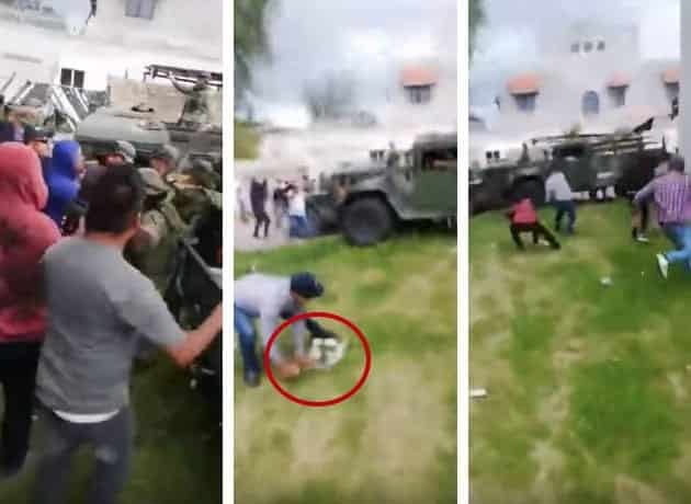 Otra vez, civiles agreden a militares, ahora en Puebla