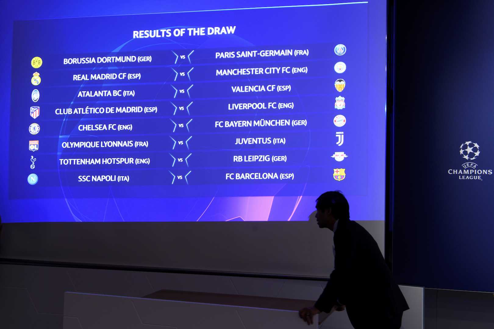 Quedan definidos los duelos de octavos de final en la Champions