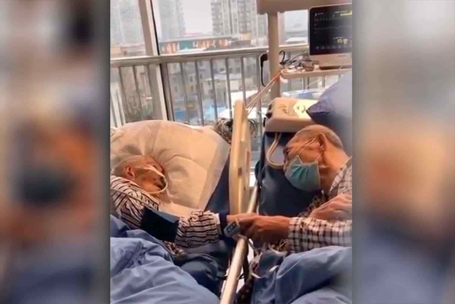 Conmueve video de abuelitos con coronavirus que se despiden en el hospital