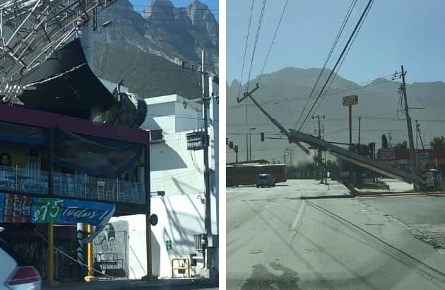Desquician vientos Monterrey y la zona metropolitana