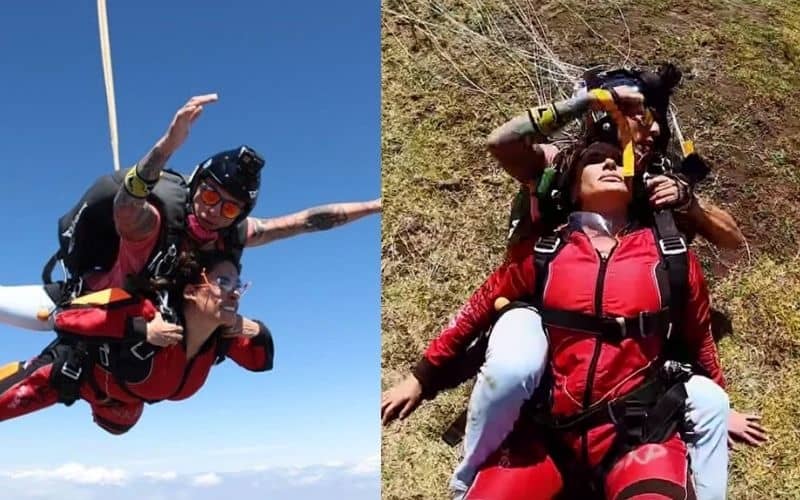 Galilea Montijo sufre desmayo tras saltar de paracaídas