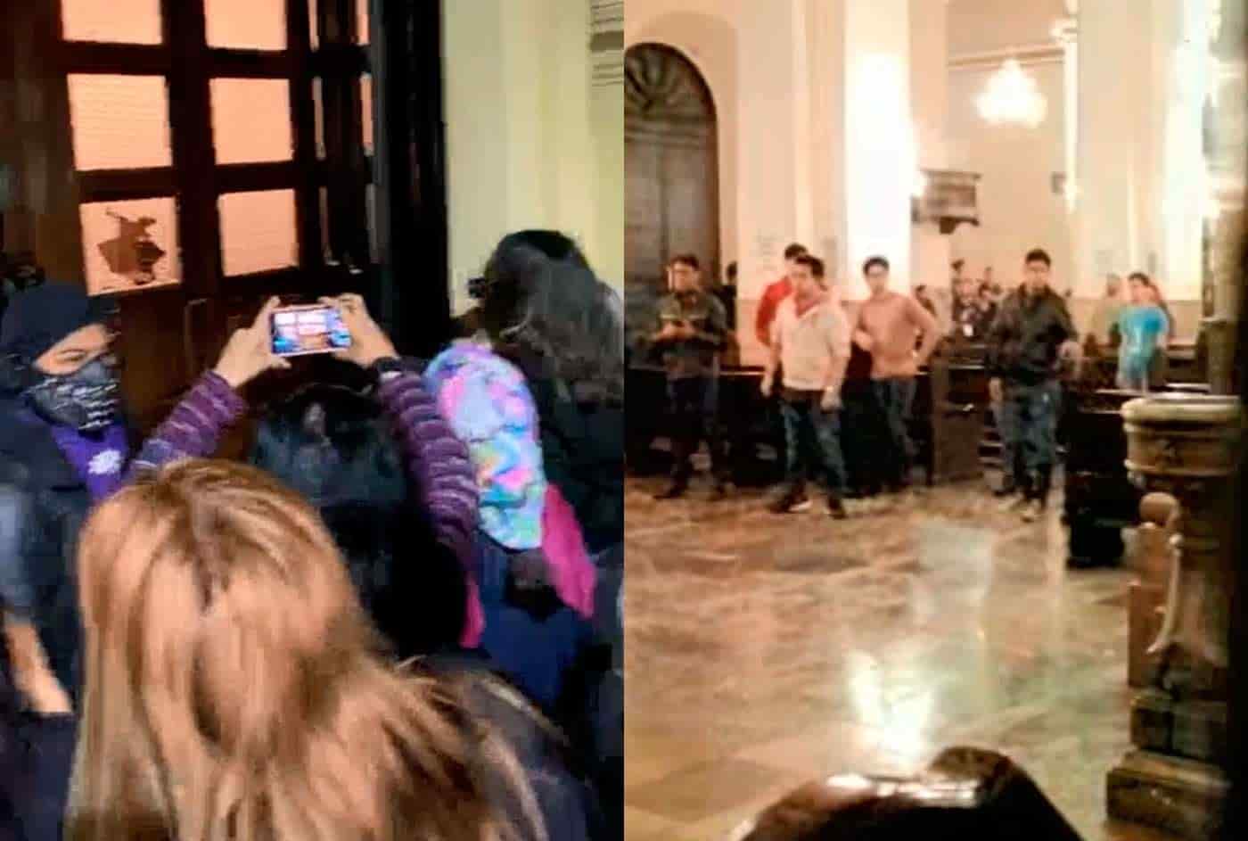 'Pedófilos, los niños no se tocan': Mujeres causan 'terror' y vandalizan Catedral de Hermosillo
