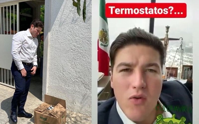 Samuel García lleva ¿termostatos? a personas de la tercera edad; lo tunden en redes