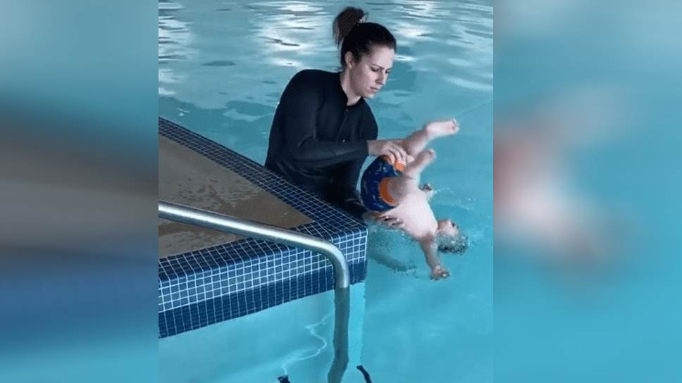 Bebé es arrojado de cabeza a una alberca, no creerás lo que pasó