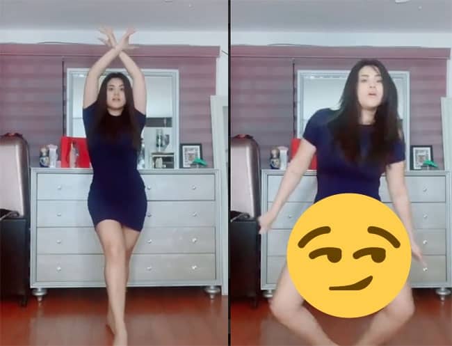 Gomita casi enseña de más con atrevido baile en mini vestido