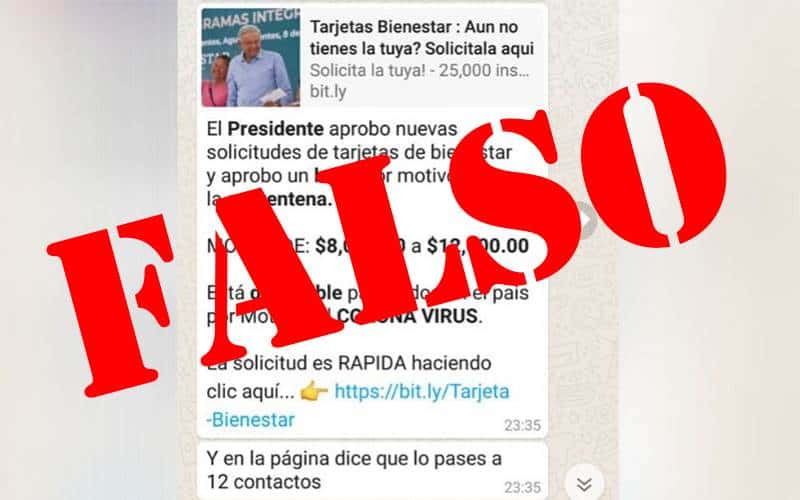 Alertan por mensajes falsos en WhatsApp sobre apoyos federales