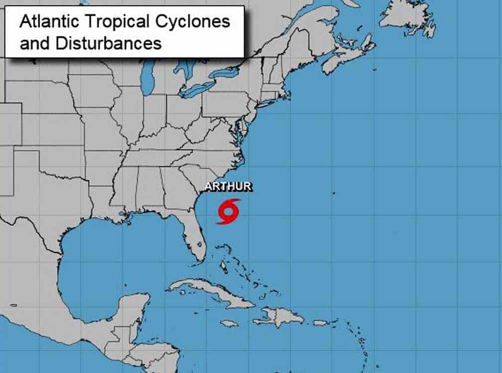 Se forma 'Arthur', la primera tormenta tropical en el Atlántico, se fortalecerá en las próximas horas