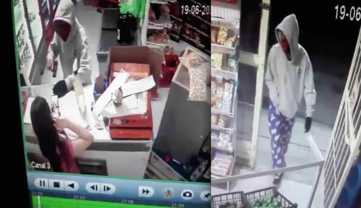 Hombre armado y en pijama asalta tienda en Cadereyta