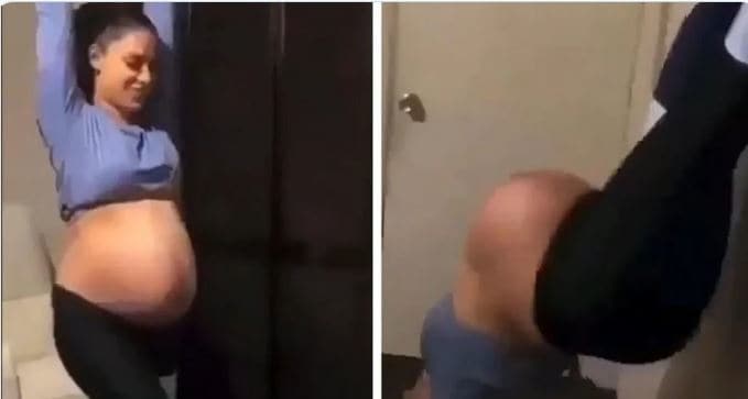 Mujer embarazada hace arriesgado challenge en Tik Tok y recibe críticas