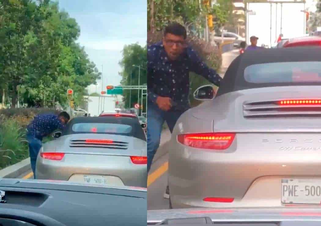 Ladrón asalta a conductor de un Porsche en solo ¡10 segundos!