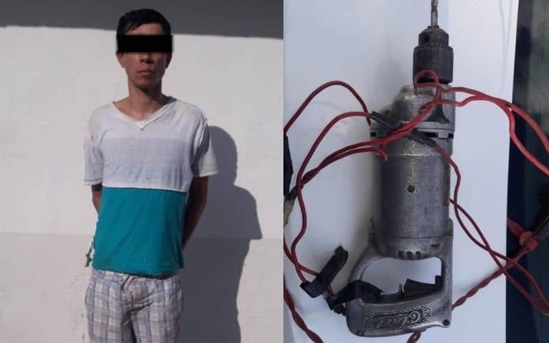 Detiene a un hombre que intentó robarse un taladro de un taller en la Col. Paraíso