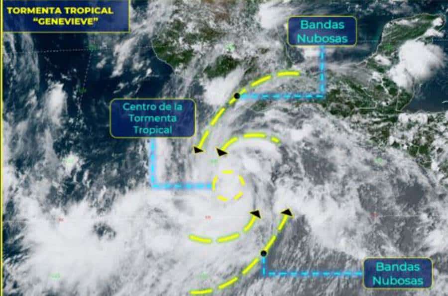 Se forma Tormenta 'Geneveive' en Pacífico Mexicano con pronóstico de huracán