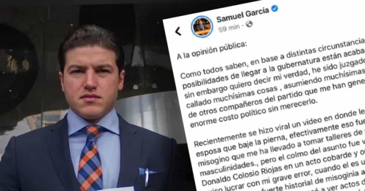 Secuestran cuenta de Samuel García y publican su renuncia de MC y de la política