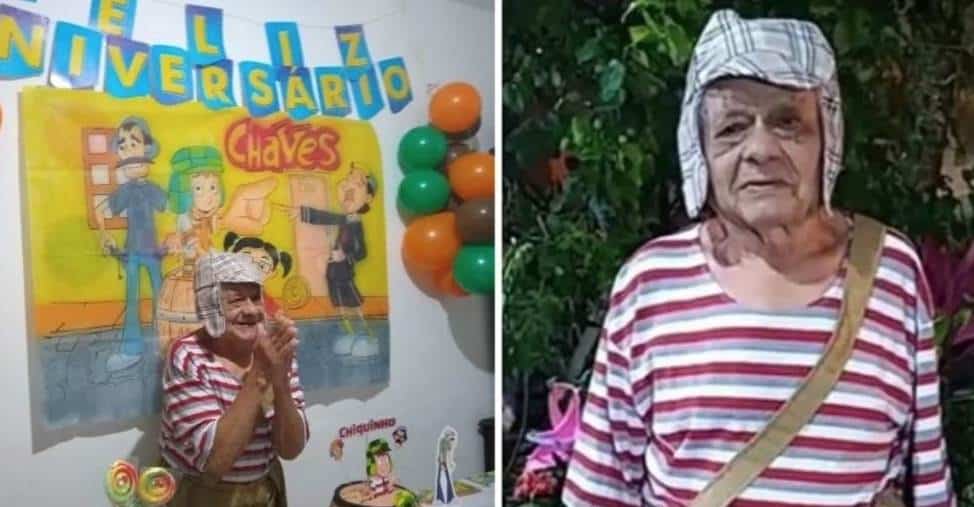 ¡Increíble! Abuelito celebró su cumpleaños 92 con temática de 'El Chavo del 8'
