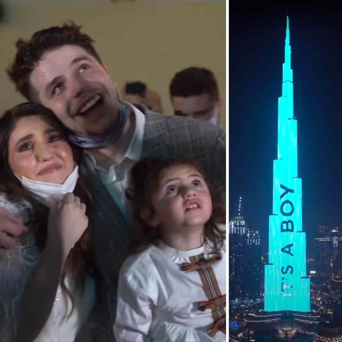 ¡Sorprendente! Revelan el sexo de su bebé iluminando el edificio más alto del mundo