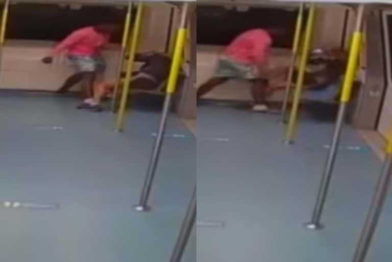 VIDEO: Afroamericano propina brutal golpiza a mujer en el metro de EUA