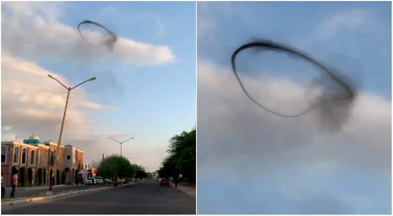 Video: Graban extraño aro negro en el cielo de Sonora 