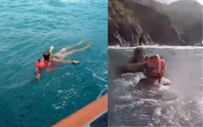 El increíble rescate de un abuelito que cayó al mar desde acantilado en Acapulco