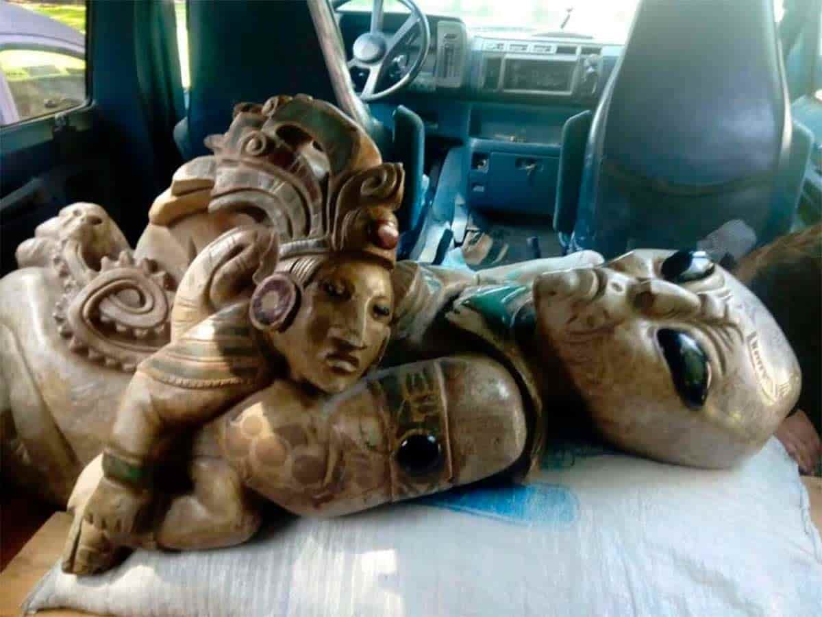 Desmienten que piezas prehispánicas de alienígenas fueron encontradas en construcción del Tren Maya