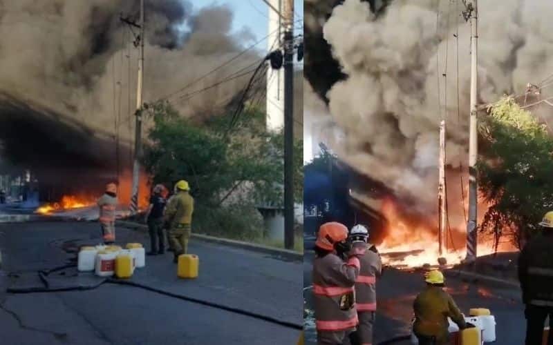 Sofocan incendio de bodega de plásticos en San Nicolás; al menos 20 evacuados