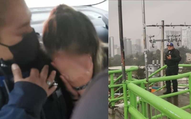 Policías convencen a mujer de no quitarse la vida lanzándose de puente