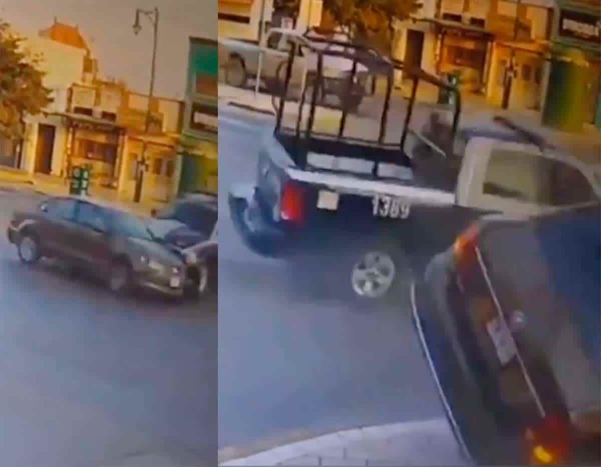 Difunden video del choque de una patrulla con un vehículo que dejó un muerto en Monterrey