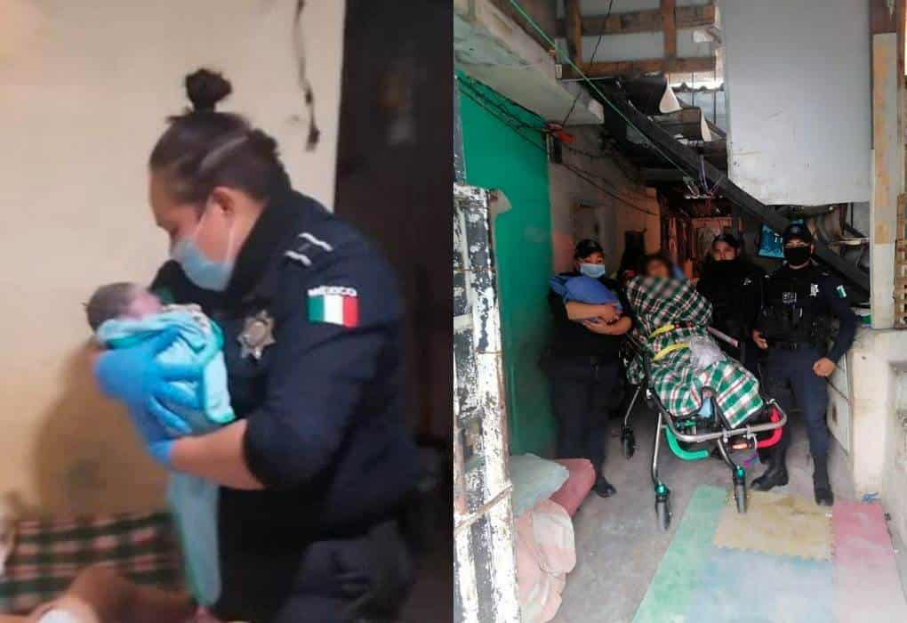 Policías de Guadalupe auxilian a joven madre que da a luz en su casa