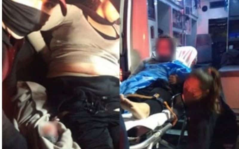 Policías auxilian a mujer para que de a luz en un auto