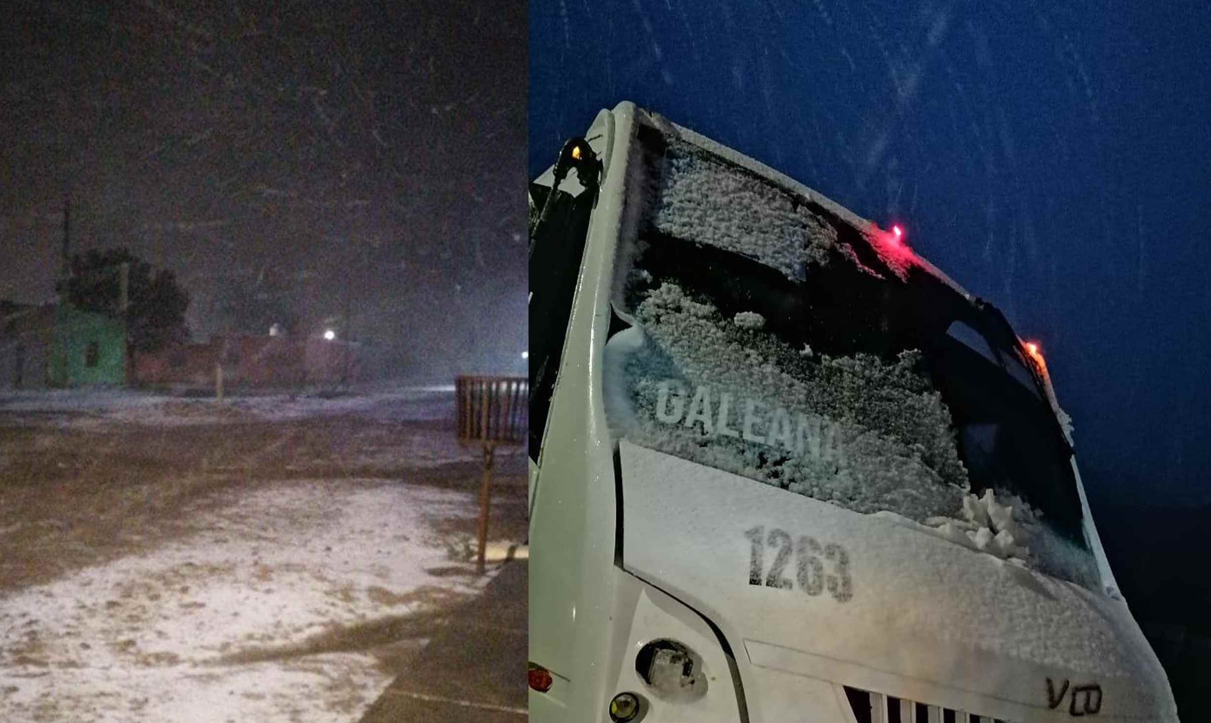 Galeana se pinta de blanco con precipitación de aguanieve por frente frío