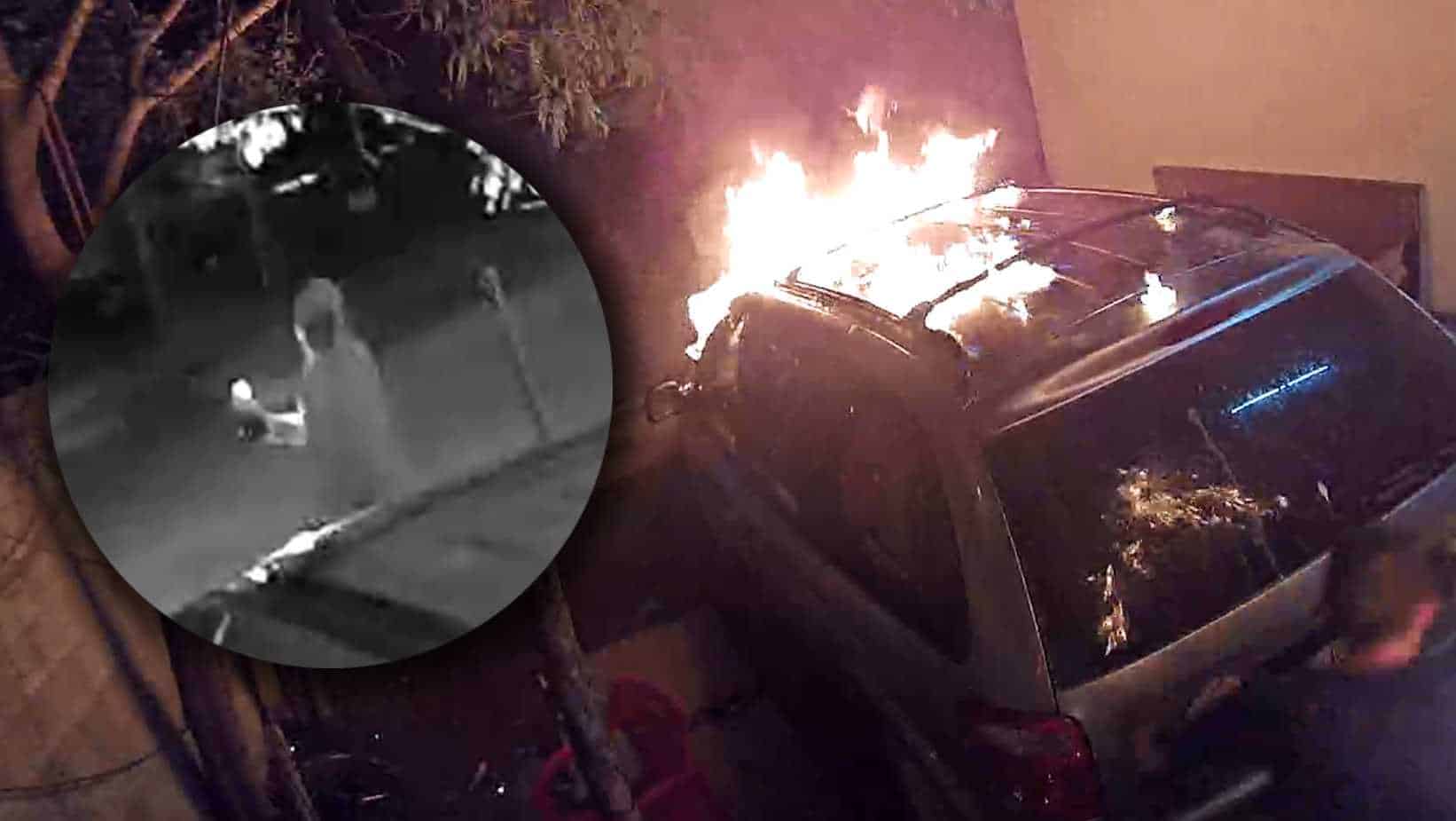 Incendian vehículo en Cadereyta con bomba 'molotov'
