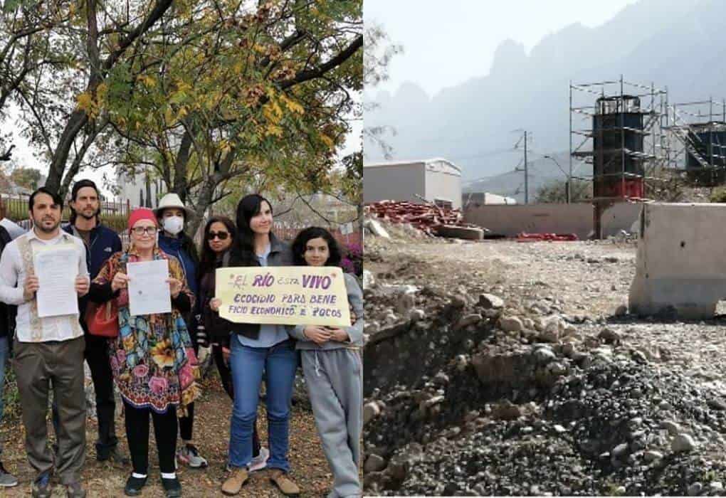 Piden colectivos suspensión de trabajos en viaducto del Río Santa Catarina