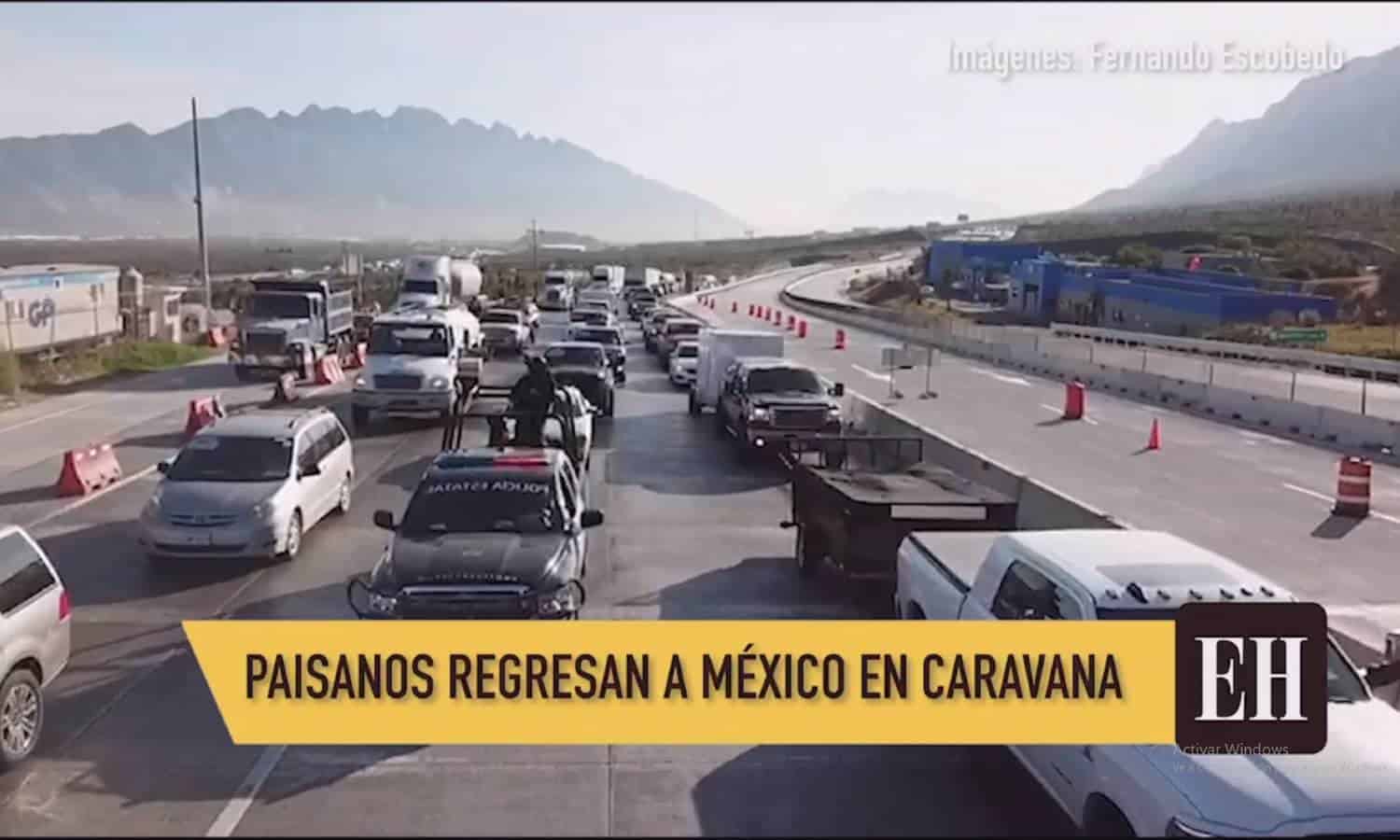 Viajan m s de 200 familias mexicanas en caravana desde EUA EL